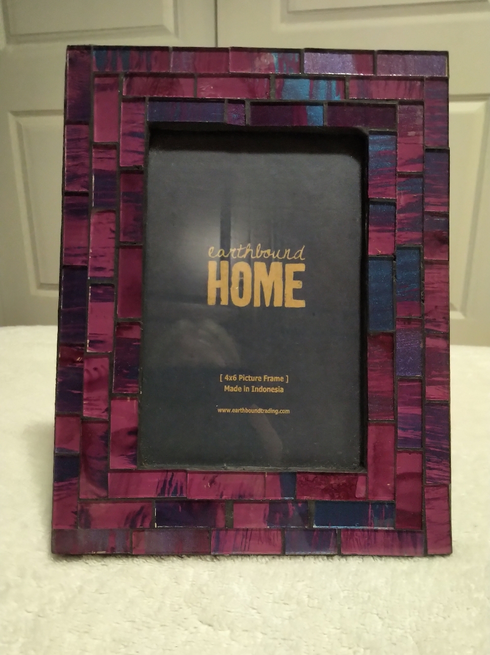 BRAND NEW EARTHBOUND Purple and Blue Mosaic Picture Frame 4 x 6